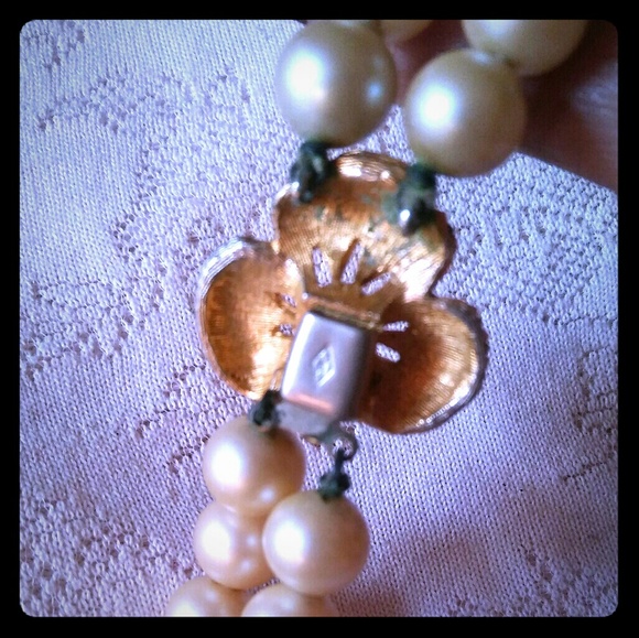 Heisey Jewelry Vintage Heisey Double Strand Faux Pearl Necklace